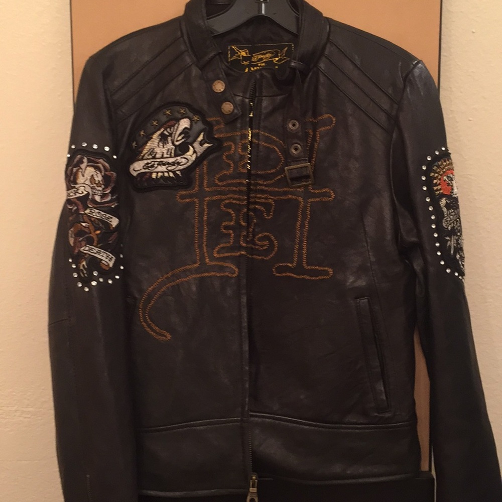 Leather Ed Hardy Jacket -New
